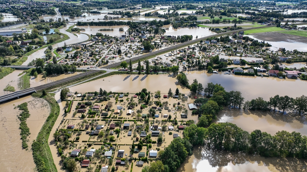 Overhead image of flooding